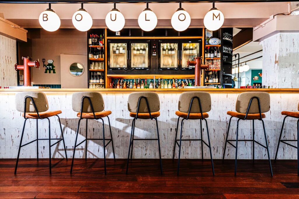 DETAIL COMPTOIR RESTAURANT BOULOM BAYONNE signé DALIDEC