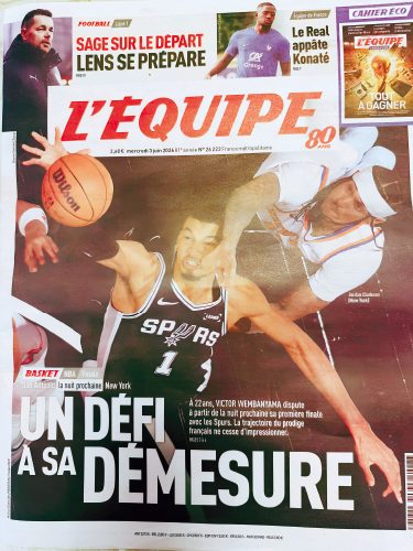 couverture l'Equipe cahier eco ulrich rame David Dalidec & associés